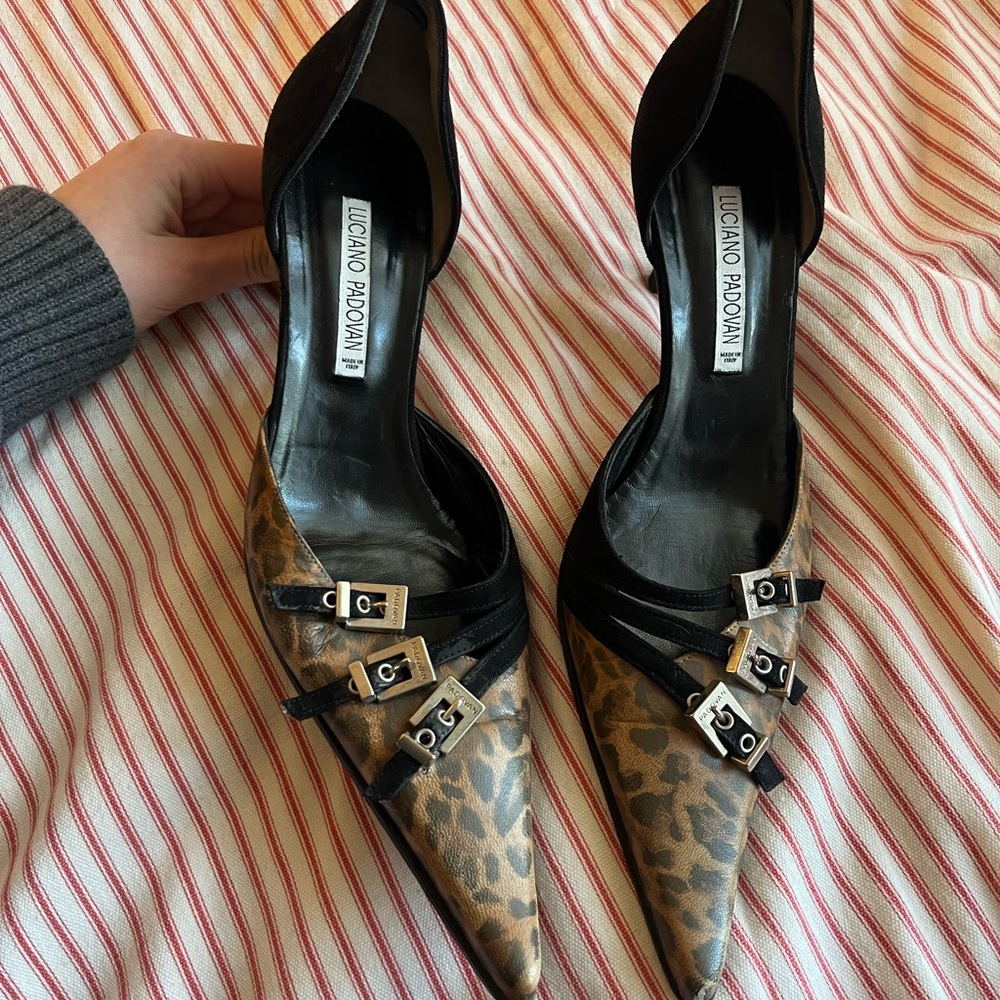 Leopard kitten heels